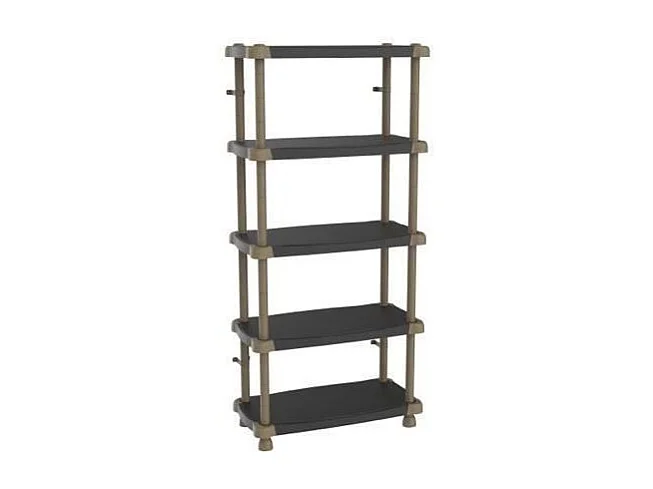 Hoge rek 88 cm 5 planken Zwart en Taupe