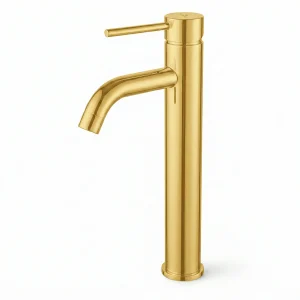 Hoge wastafelkraan opzetwastafel badkamerkraan goud VERTI