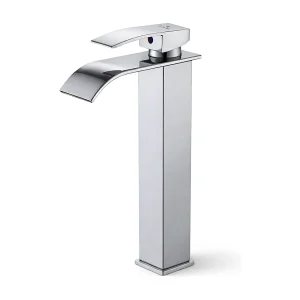 Hoge wastafelkraan waterval chroom opzetwastafel badkamerkraan EVIO