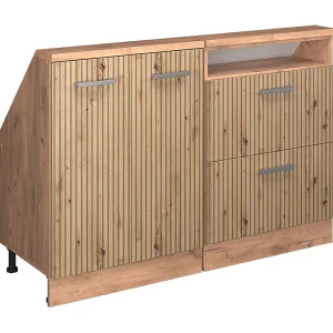 Kastenset voor schuine wand artisanaal eiken/goudkraft eiken 120x46x81.6 rion Kastenset voor schuine wand artisanaal eiken/goudkraft eiken 120x46x81.6 rion