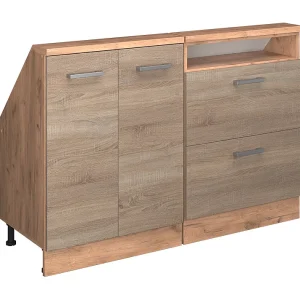 Kastenset voor schuine wand sonoma/goudkraft eik 120x46x81.6 rion