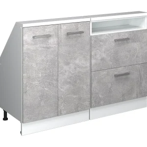 Kastenset voor schuine wand beton/wit 120x46x81.6 rion Kastenset voor schuine wand beton/wit 120x46x81.6 rion