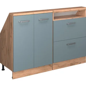 Kastenset voor schuine wand blauw-grijs/gouden eik 120x46x81.6 rion Kastenset voor schuine wand blauw-grijs/gouden eik 120x46x81.6 rion