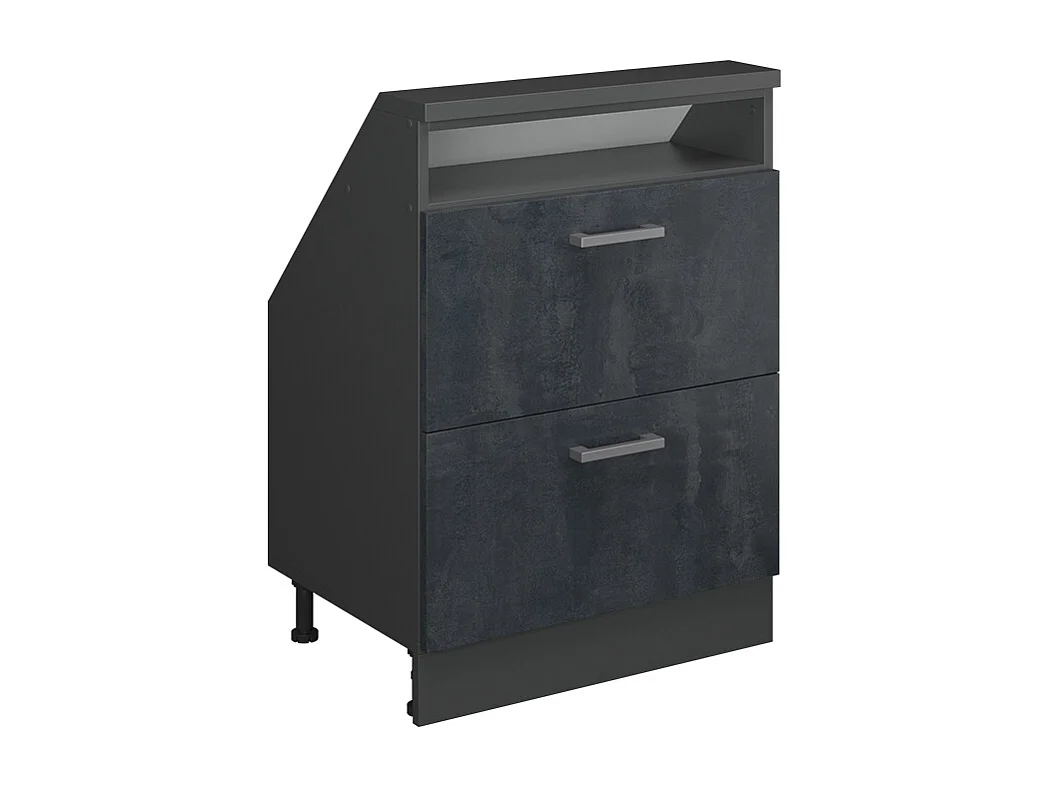 Kast voor schuine wand zwart beton/antraciet 60x46x81.6 rion