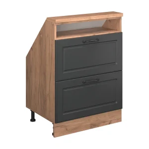 Kast voor schuine wand antraciet landhuis/goud kraft eik 60x46x81.6 rion Kast voor schuine wand antraciet landhuis/goud kraft eik 60x46x81.6 rion