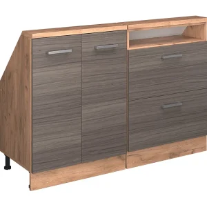 Kastenset voor schuine wand edel grijs/gouden eik 120x46x81.6 rion Kastenset voor schuine wand edel grijs/gouden eik 120x46x81.6 rion