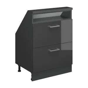 Kast voor schuine wand antraciet hoogglans/antraciet 60x46x81.6 rion Kast voor schuine wand antraciet hoogglans/antraciet 60x46x81.6 rion