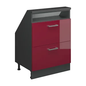 Kast voor schuine wand rood hoogglans/antraciet 60x46x81.6 rion Kast voor schuine wand rood hoogglans/antraciet 60x46x81.6 rion