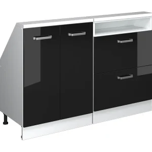 Kastenset voor schuine wand zwart hoogglans/wit 120x46x81.6 rion