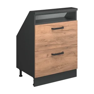 Kast voor schuine wand eik goud/antraciet 60x46x81.6 rion Kast voor schuine wand eik goud/antraciet 60x46x81.6 rion