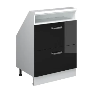 Kast voor schuine wand zwart hoogglans/wit 60x46x81.6 rion Kast voor schuine wand zwart hoogglans/wit 60x46x81.6 rion