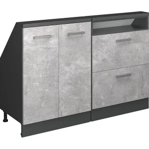 Kastenset voor schuine wand beton/antraciet 120x46x81.6 rion Kastenset voor schuine wand beton/antraciet 120x46x81.6 rion