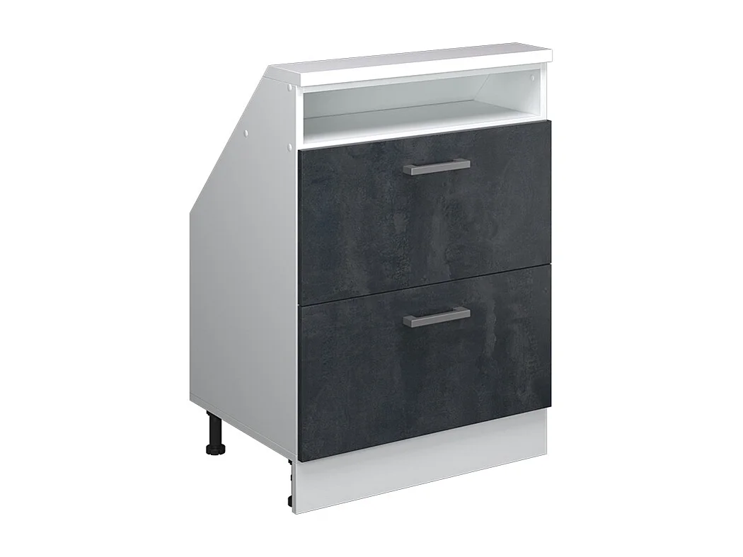 Kast voor schuine wand zwart beton/wit 60x46x81.6 rion