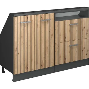 Kastenset voor schuine wand artisanaal eiken/antraciet 120x46x81.6 rion Kastenset voor schuine wand artisanaal eiken/antraciet 120x46x81.6 rion