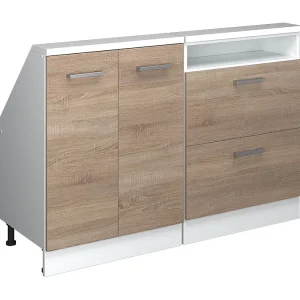 Kastenset voor schuine wand sonoma/wit 120x46x81.6 rion