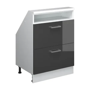 Kast voor schuine wand antraciet hoogglans/wit 60x46x81.6 rion Kast voor schuine wand antraciet hoogglans/wit 60x46x81.6 rion