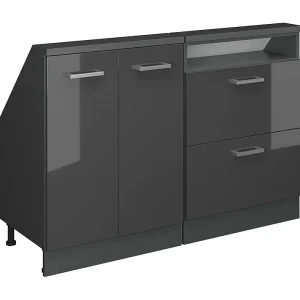Kastenset voor schuine wand antraciet hoogglans/antraciet 120x46x81.6 rion Kastenset voor schuine wand antraciet hoogglans/antraciet 120x46x81.6 rion
