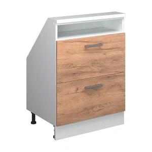 Kast voor schuine wand eik goud/wit 60x46x81.6 rion Kast voor schuine wand eik goud/wit 60x46x81.6 rion