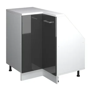 Hoekkeukenkast voor schuine wand antraciet hoogglans 75.6×75.6×81.6 r-line