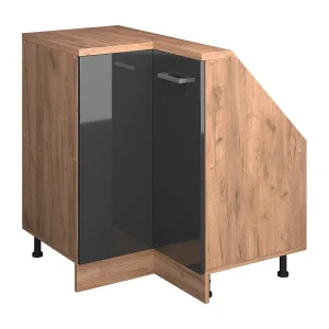 Hoekkeukenkast voor schuine wand antraciet hoogglans 75.6×75.6×81.6 r-line