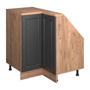 Hoekkeukenkast voor schuine wand antraciet landhuis 75.6×75.6×81.6 r-line