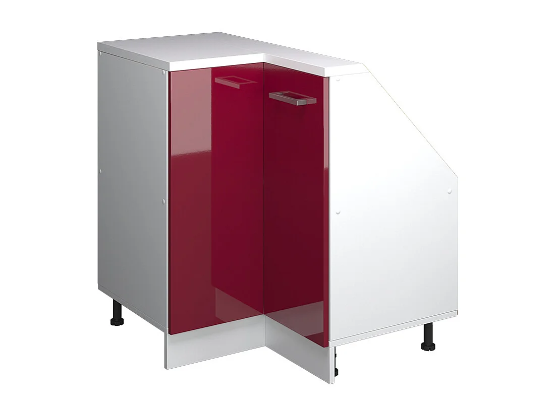 Hoekkeukenkast voor schuine wand rode hoogglans 75.6x75.6x81.6 r-line