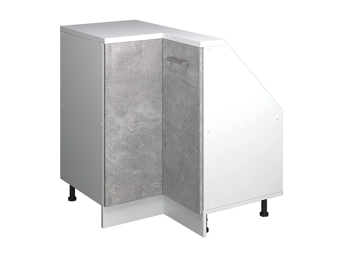Hoekkeukenkast voor schuine wand beton 75.6x75.6x81.6 r-line