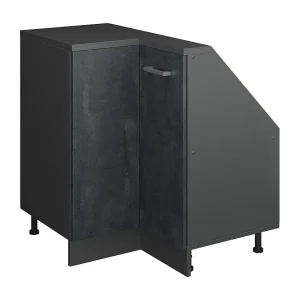 Hoekkeukenkast voor schuine wand zwart beton 75.6×75.6×81.6 r-line Hoekkeukenkast voor schuine wand zwart beton 75.6×75.6×81.6 r-line
