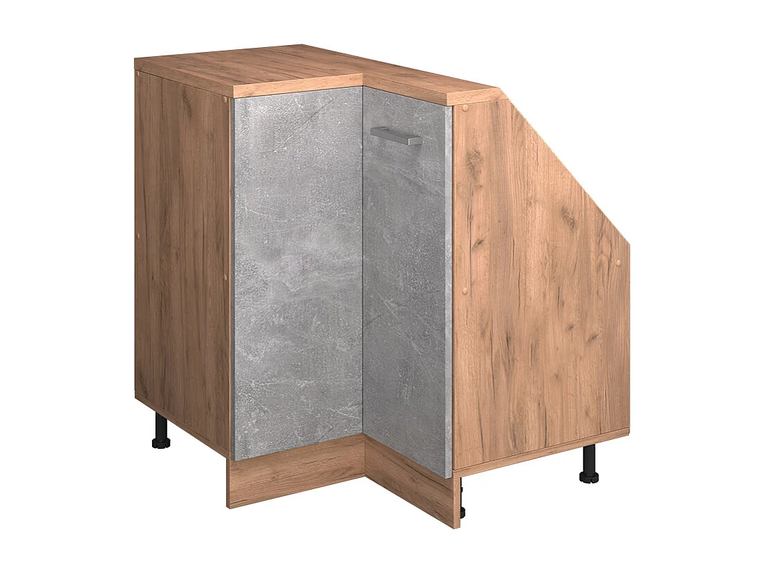 Hoekkeukenkast voor schuine wand beton 75.6x75.6x81.6 r-line