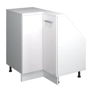 Hoekkeukenkast voor schuine wand wit hoogglans 75.6×75.6×81.6 r-line Hoekkeukenkast voor schuine wand wit hoogglans 75.6×75.6×81.6 r-line