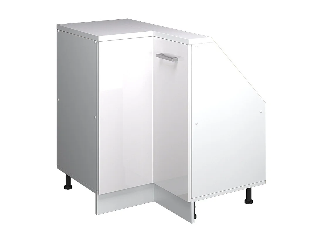 Hoekkeukenkast voor schuine wand wit hoogglans 75.6x75.6x81.6 r-line