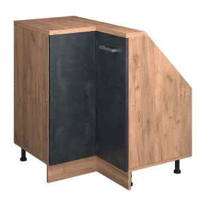 Hoekkeukenkast voor schuine wand zwart beton 75.6×75.6×81.6 r-line Hoekkeukenkast voor schuine wand zwart beton 75.6×75.6×81.6 r-line