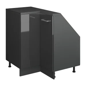 Hoekkeukenkast voor schuine wand antraciet hoogglans 75.6×75.6×81.6 r-line