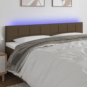 Hoofdbord | Hoofdeinde LED 180x5x78/88 cm stof donkerbruin Hoofdbord | Hoofdeinde LED 180x5x78/88 cm stof donkerbruin