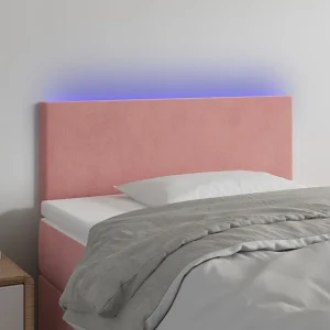 Hoofdbord | Hoofdeinde LED 80x5x78/88 cm fluweel roze