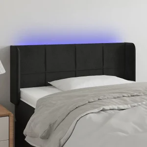 Hoofdbord | Hoofdeinde LED 83x16x78/88 cm fluweel zwart