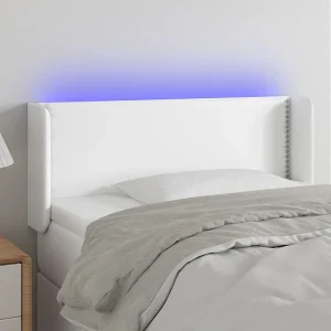 Hoofdbord | Hoofdeinde LED 103x16x78/88 cm kunstleer wit Hoofdbord | Hoofdeinde LED 103x16x78/88 cm kunstleer wit