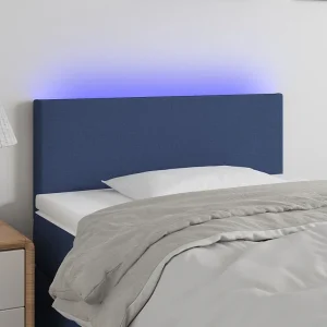 Hoofdbord | Hoofdeinde LED 100x5x78/88 cm stof blauw Hoofdbord | Hoofdeinde LED 100x5x78/88 cm stof blauw