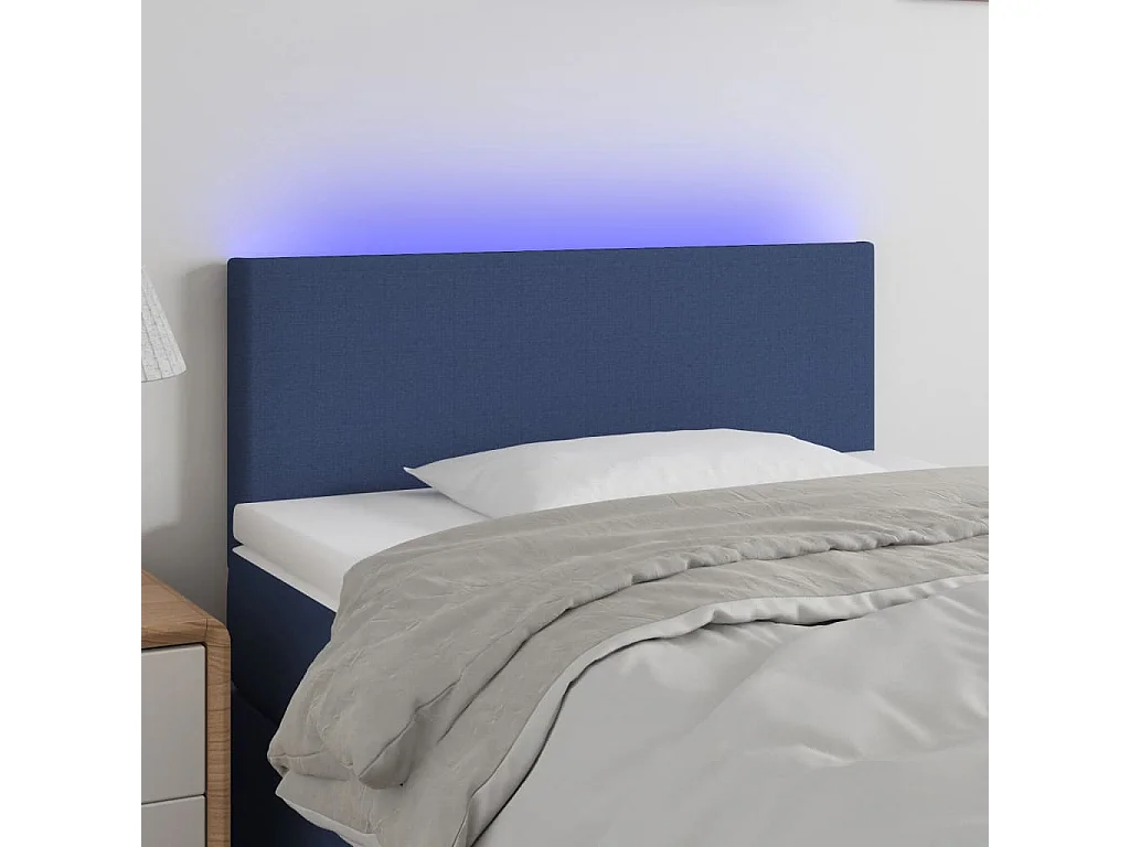 Hoofdbord | Hoofdeinde LED 100x5x78/88 cm stof blauw