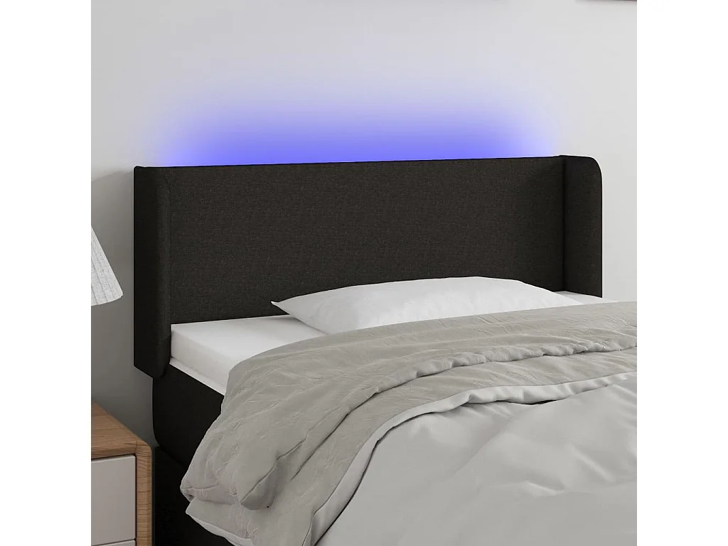 Hoofdbord | Hoofdeinde LED 103x16x78/88 cm stof zwart