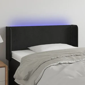 Hoofdbord | Hoofdeinde LED 103x16x78/88 cm fluweel zwart Hoofdbord | Hoofdeinde LED 103x16x78/88 cm fluweel zwart
