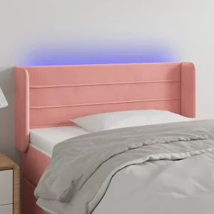 Hoofdbord | Hoofdeinde LED 83x16x78/88 cm fluweel roze