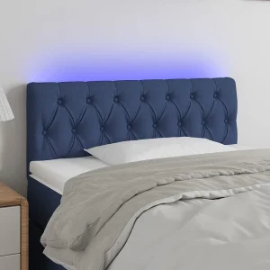 Hoofdbord | Hoofdeinde LED 100x7x78/88 cm stof blauw Hoofdbord | Hoofdeinde LED 100x7x78/88 cm stof blauw