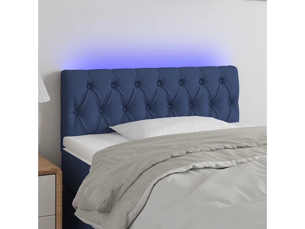 Hoofdbord | Hoofdeinde LED 100x7x78/88 cm stof blauw