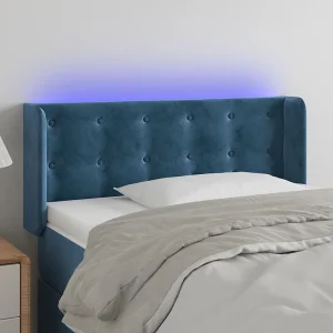 Hoofdbord | Hoofdeinde LED 103x16x78/88 cm fluweel donkerblauw Hoofdbord | Hoofdeinde LED 103x16x78/88 cm fluweel donkerblauw