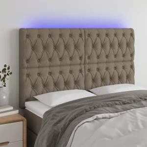 Hoofdbord | Hoofdeinde LED 160x7x118/128 cm stof taupe Hoofdbord | Hoofdeinde LED 160x7x118/128 cm stof taupe