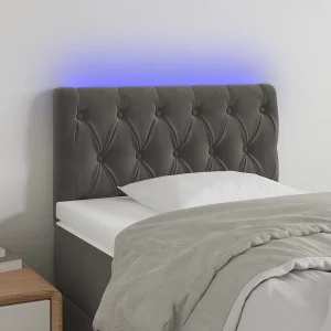 Hoofdbord | Hoofdeinde LED 80x7x78/88 cm fluweel donkergrijs Hoofdbord | Hoofdeinde LED 80x7x78/88 cm fluweel donkergrijs