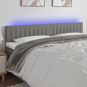 Hoofdbord | Hoofdeinde LED 160x5x78/88 cm stof donkergrijs Hoofdbord | Hoofdeinde LED 160x5x78/88 cm stof donkergrijs