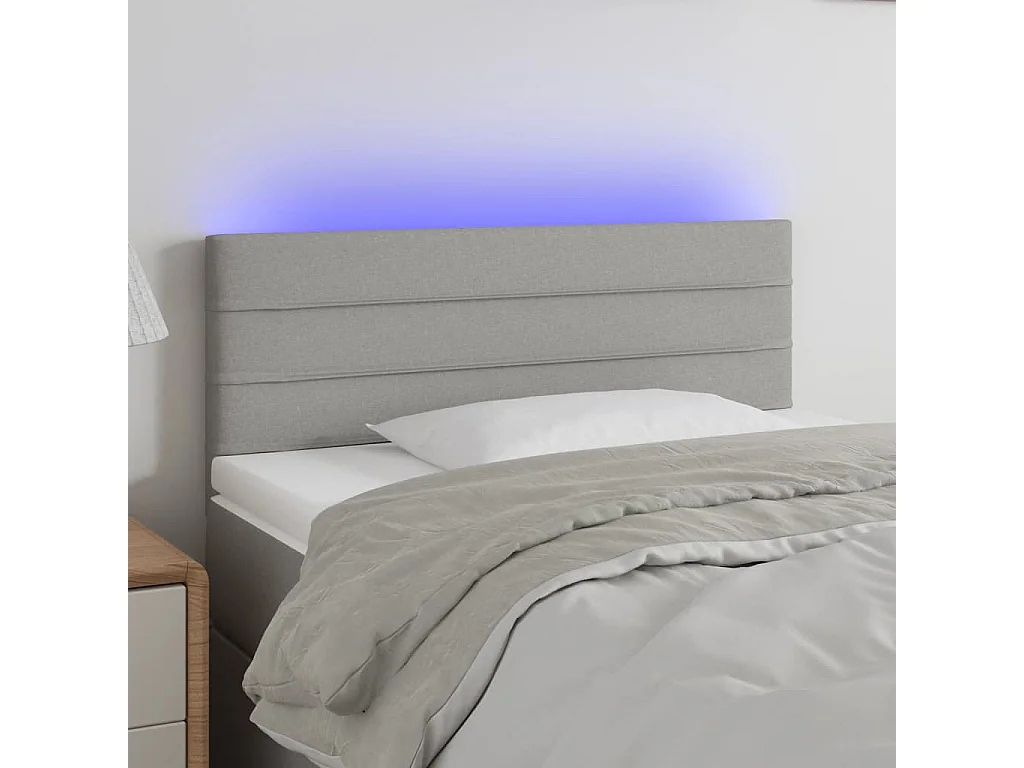 Hoofdbord | Hoofdeinde LED 80x5x78/88 cm stof lichtgrijs