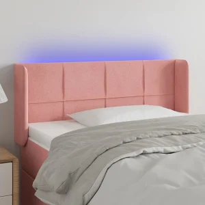 Hoofdbord | Hoofdeinde LED 93x16x78/88 cm fluweel roze Hoofdbord | Hoofdeinde LED 93x16x78/88 cm fluweel roze